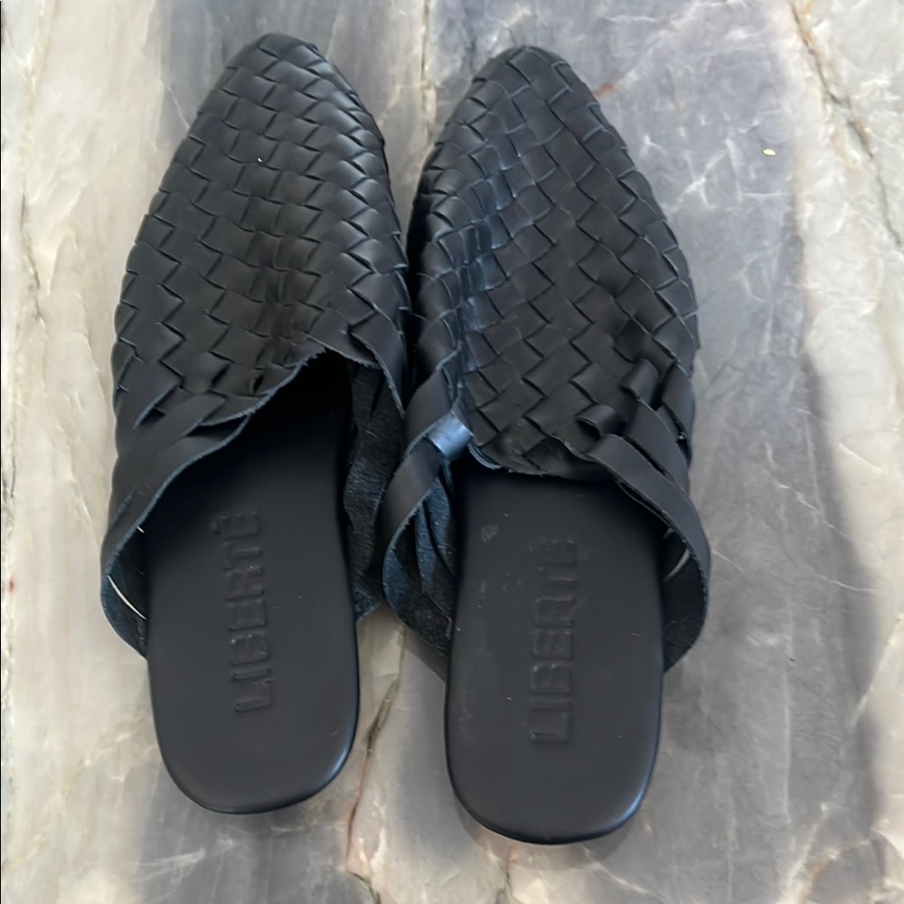 Liberte Black Woven Mules